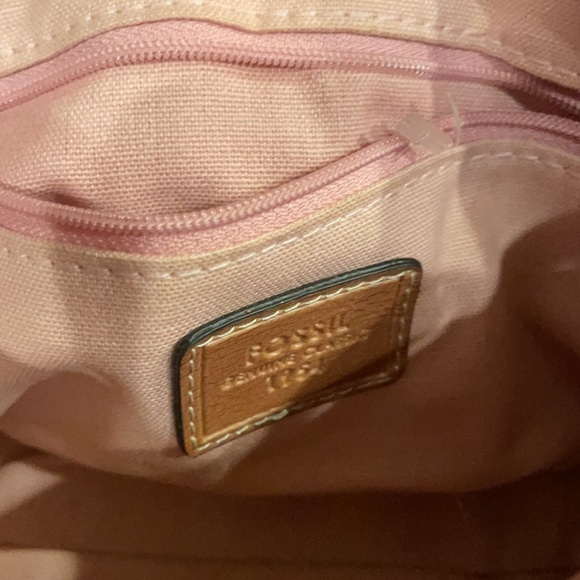 Fossil Striped Multi Colored Leather And Canvas Short Shoulder Bag - Picture 6 of 11